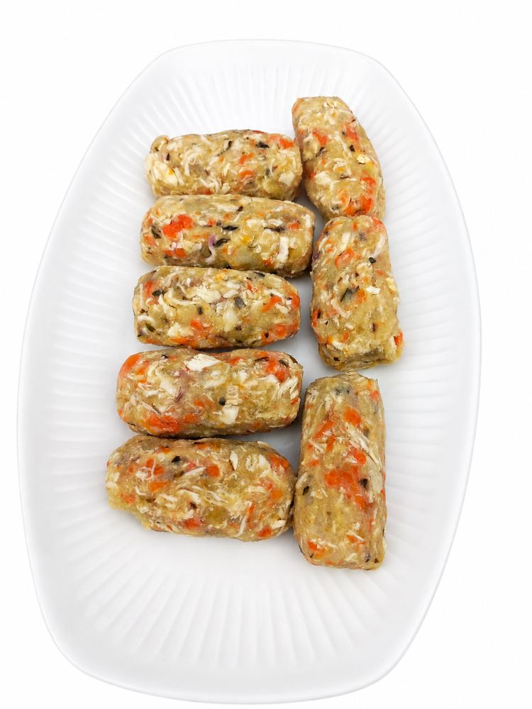 Bastones de pollo, papa y zanahoria